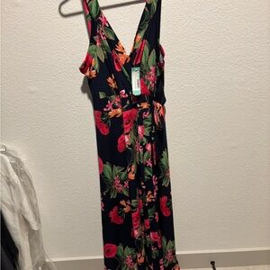 Market & Spruce Navy Floral Maxi Dress